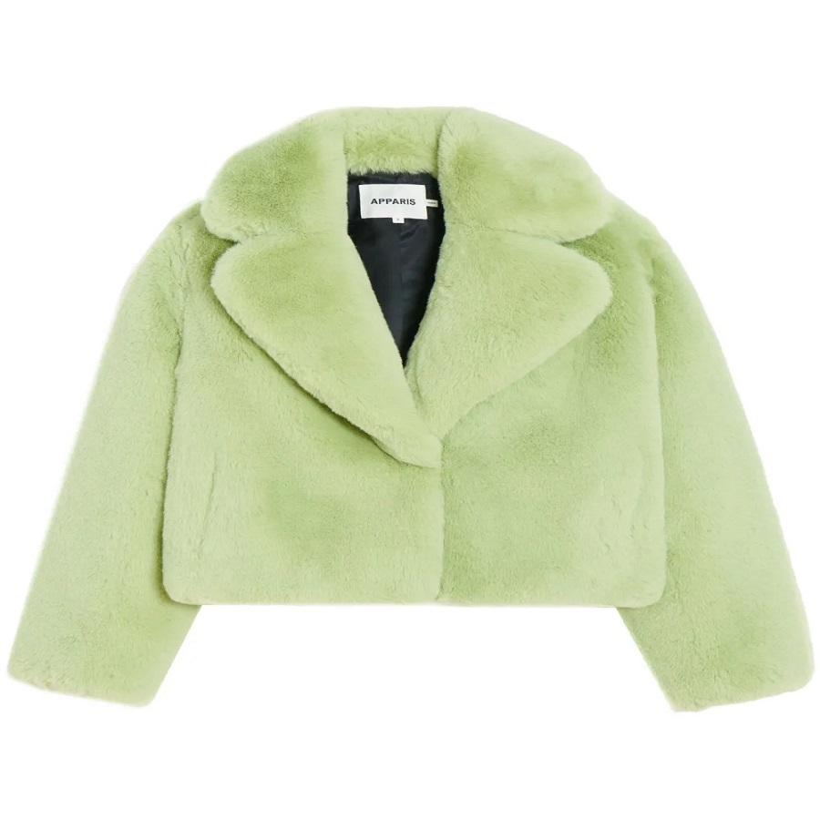 green fur coat