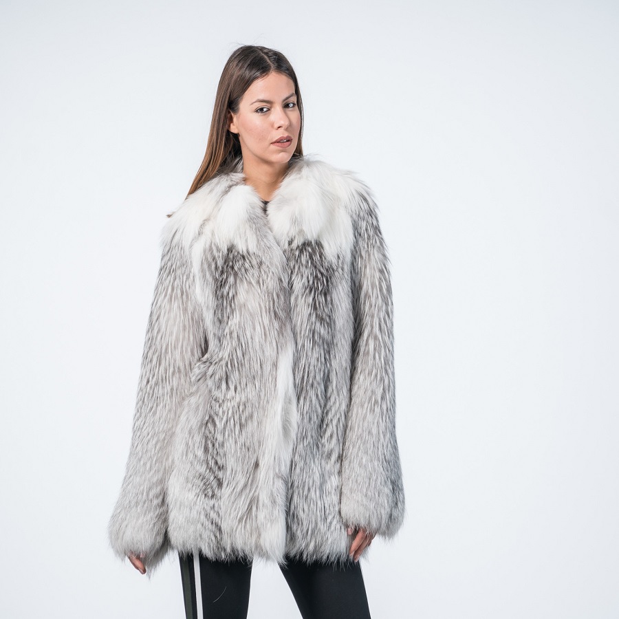 grey fur coat