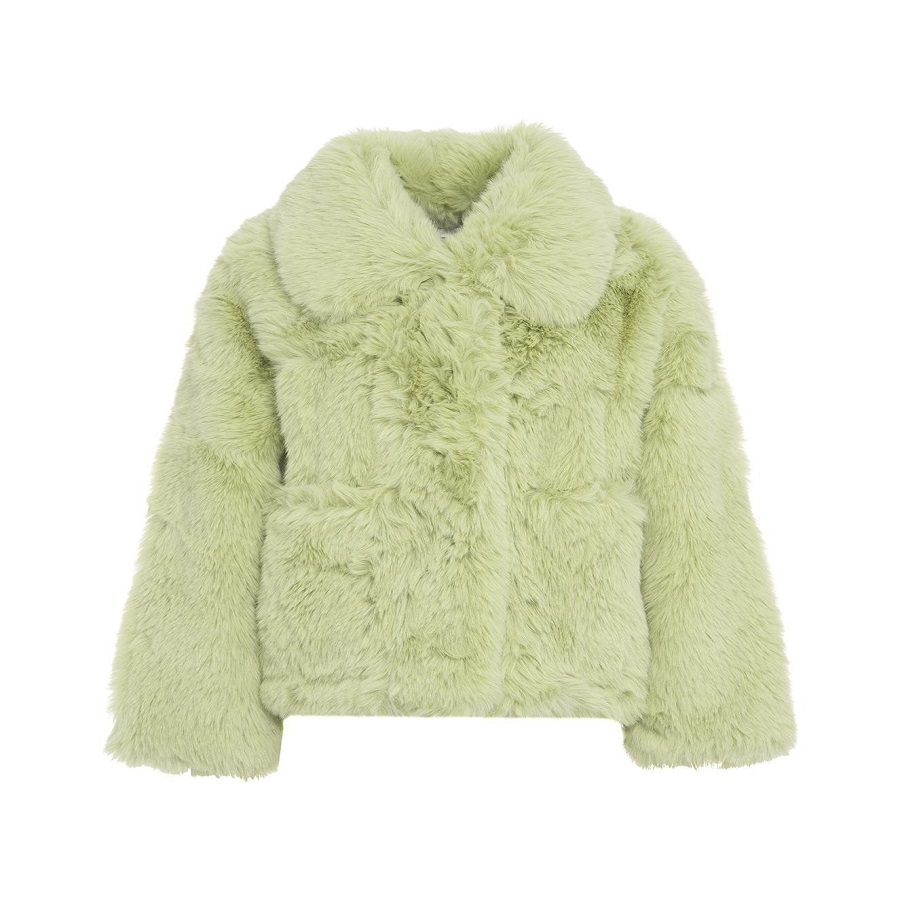 green fur coat