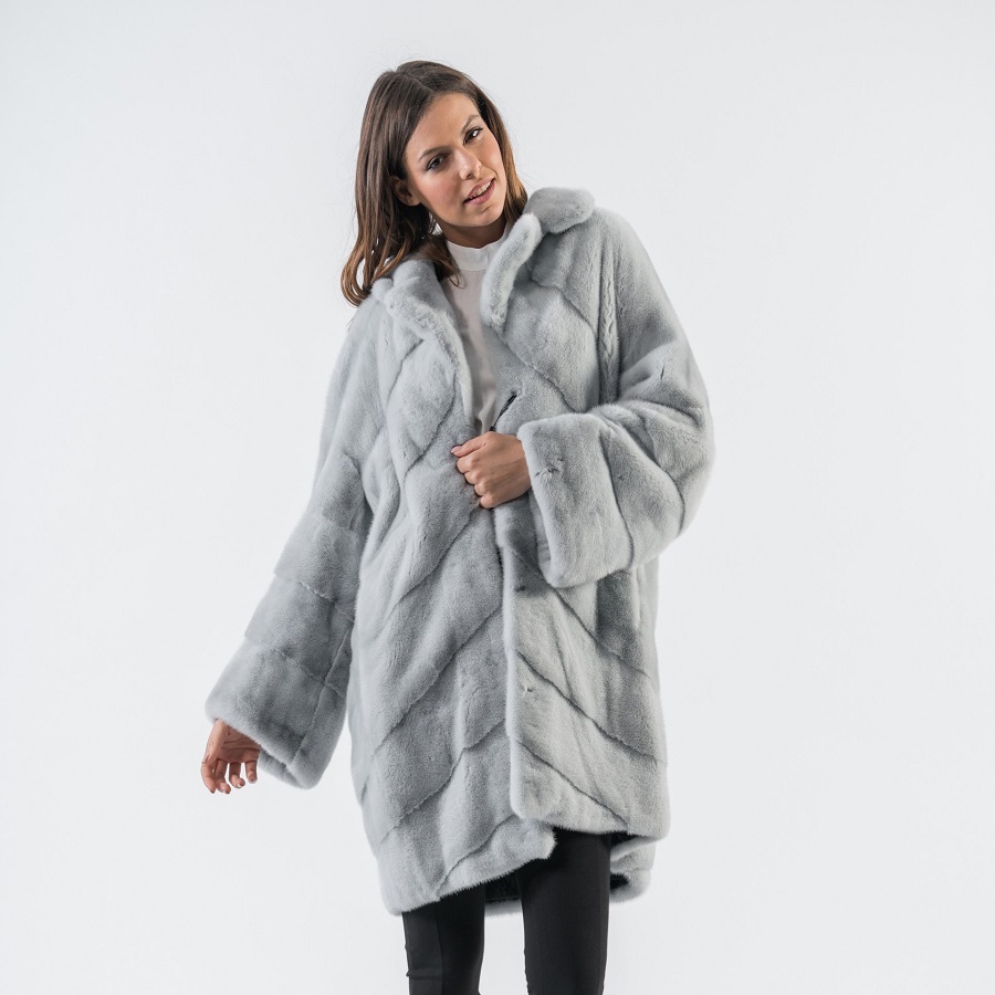 grey fur coat