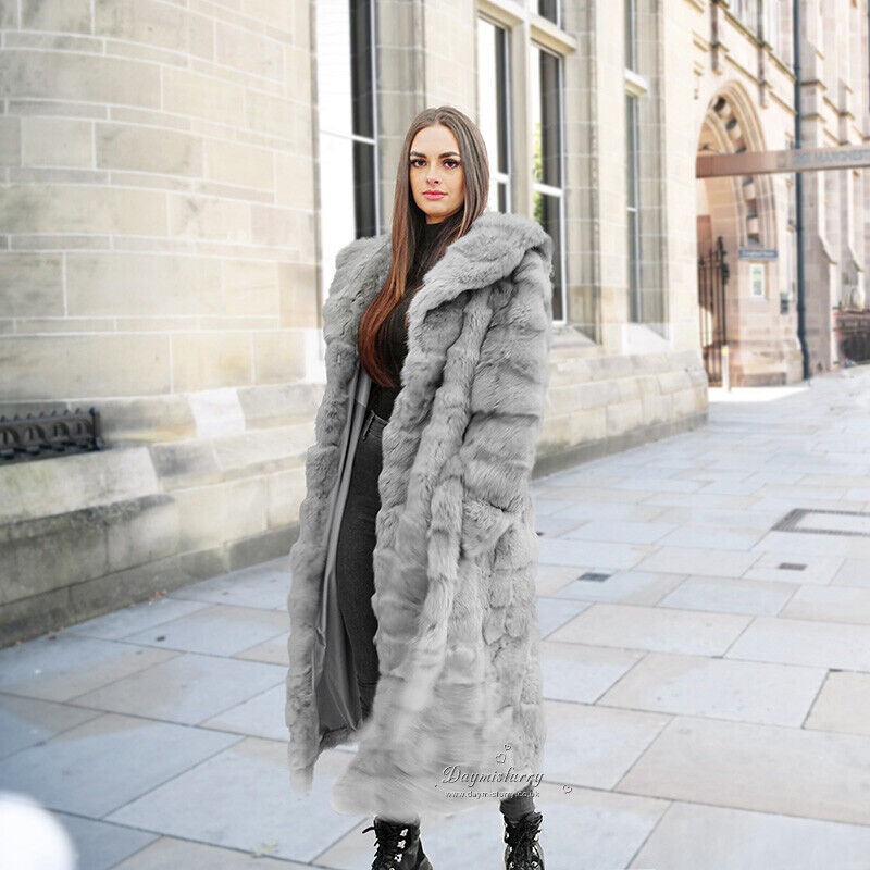 faux fur long coat