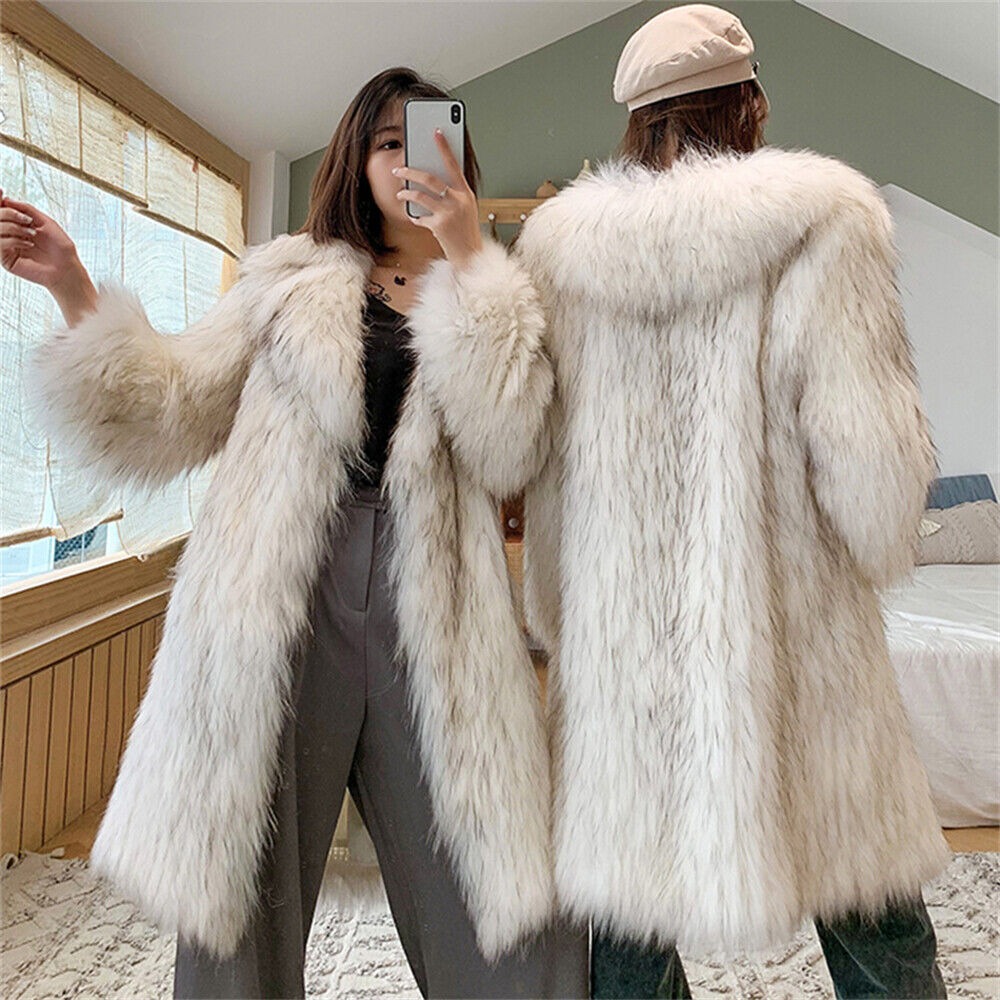 faux fur long coat