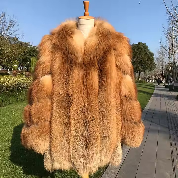 red fox fur coat