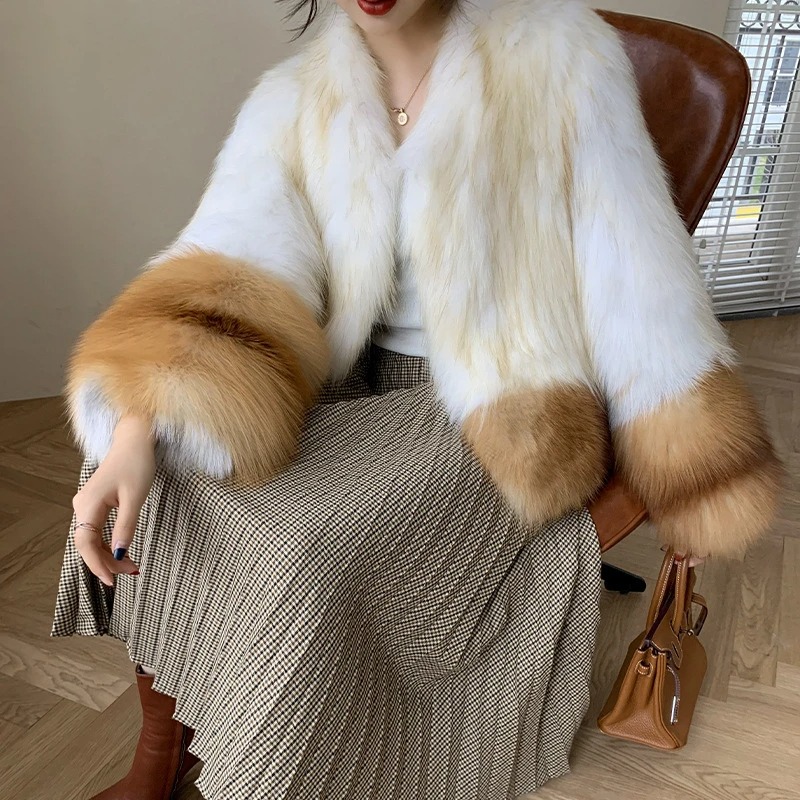 red fox fur coat